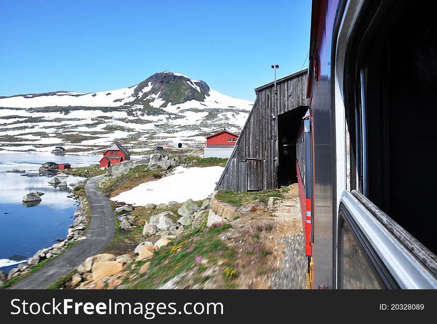 Travel by train across Norway in summer. Travel by train across Norway in summer