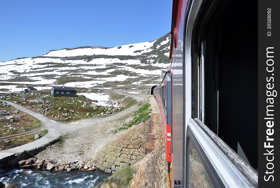 Travel by train across Norway in summer. Travel by train across Norway in summer