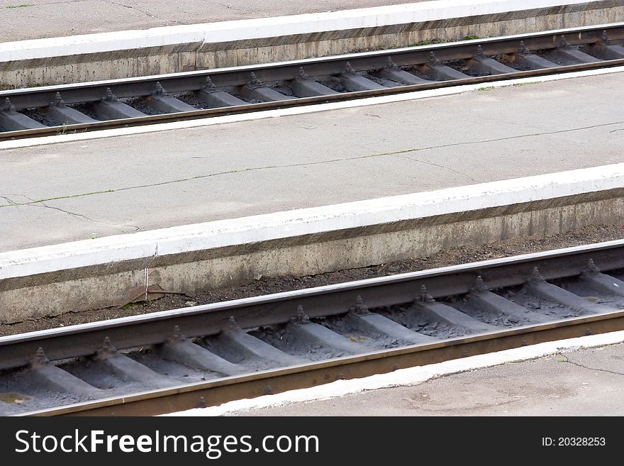 Platform for the passengers at the railway station