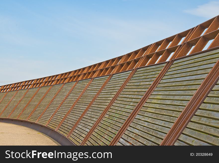 Foot bridge & cycle way over river Nene UK