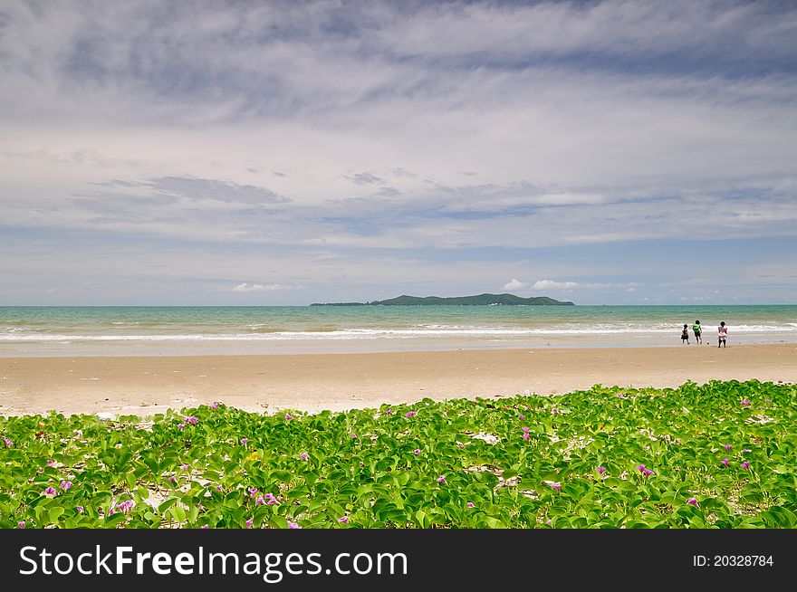 The beach is Mae-ram-peung beach, Rayong, Thailand. The beach is Mae-ram-peung beach, Rayong, Thailand.