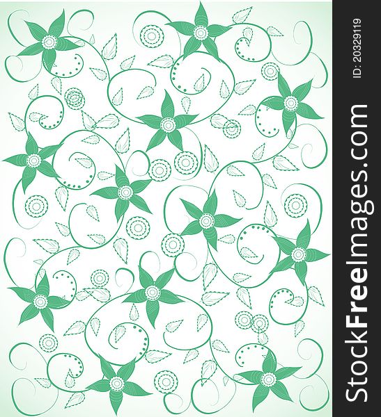 Flower seamless pattern with leaf, element for design