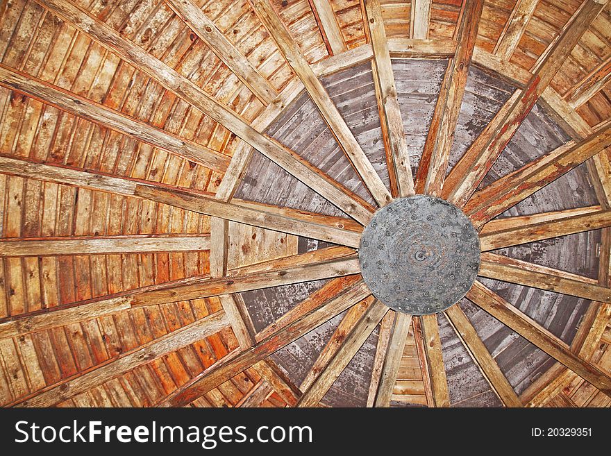 Wooden texture/ancient wooden cupola from within