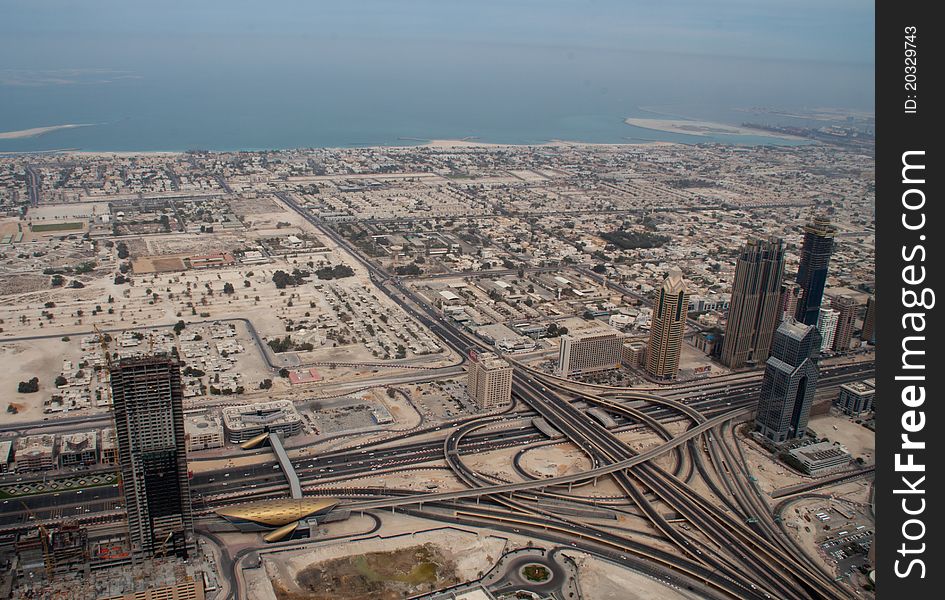 Dubai sea view from burj khalifa