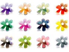 Set Of Flower Icons Stock Images