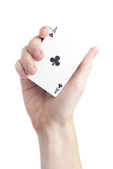 A Hand Holding Playing Cards Royalty Free Stock Images