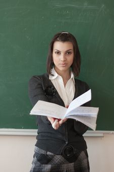 Student At The Blackboard Royalty Free Stock Image