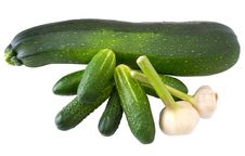 Cucumber Garlic Zucchini Isolated Stock Images Cucumber Garlic Zucchini Isolated Stock Images