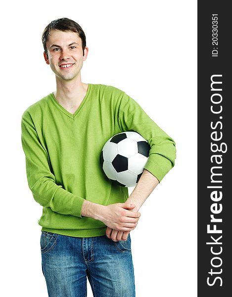 An image of a young man with a ball. An image of a young man with a ball