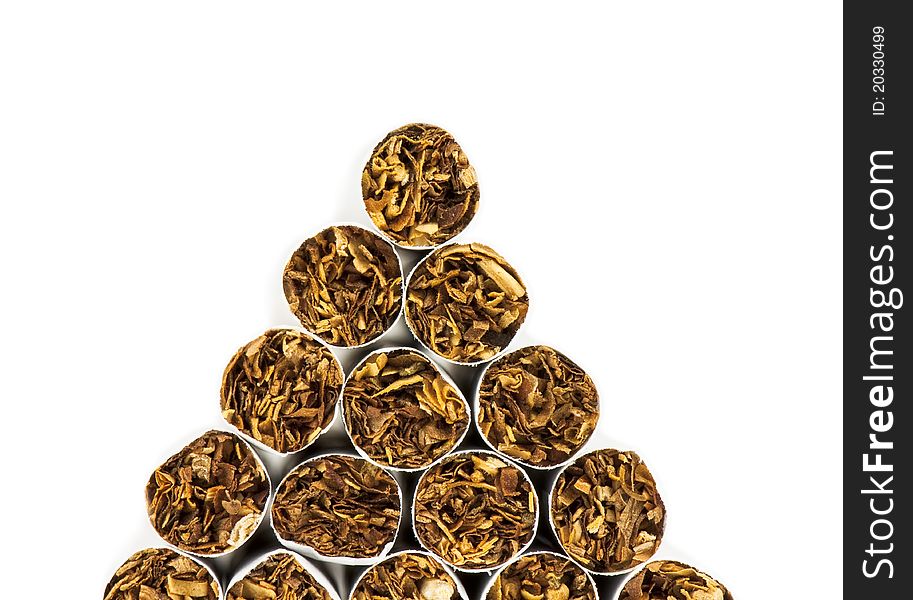 Stack of cigarettes, macro photography