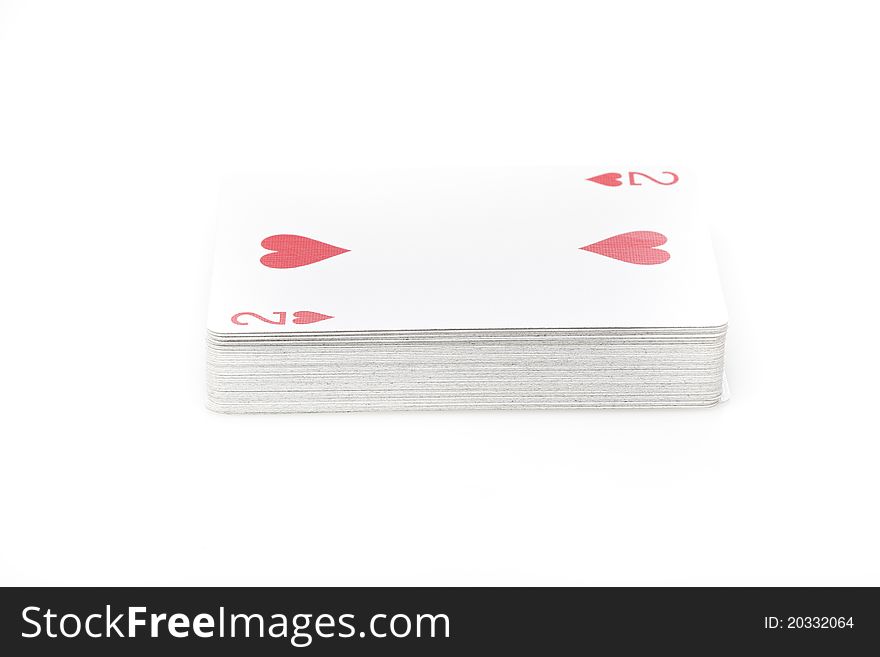 A set of playing cards against a white background