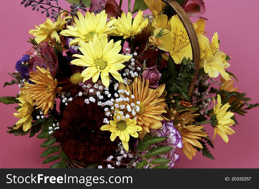 Close up of basket of flowers