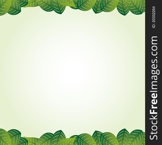 Green leafs over green and white background. illustration. Green leafs over green and white background. illustration