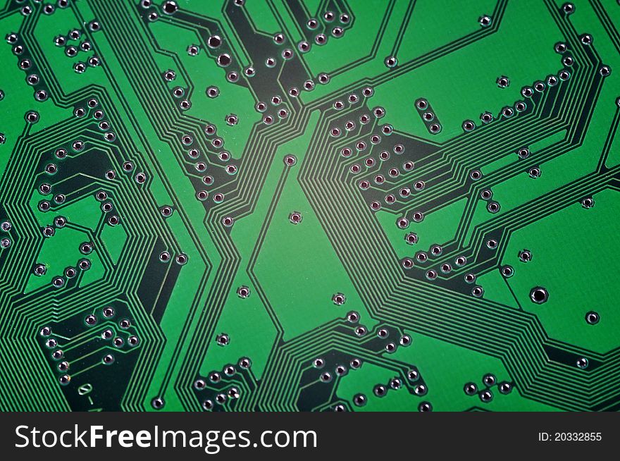 Close-up of a circuit board from a computer
