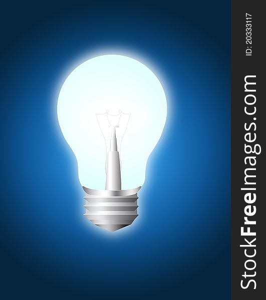 Off electric bulb over blue background.illustration