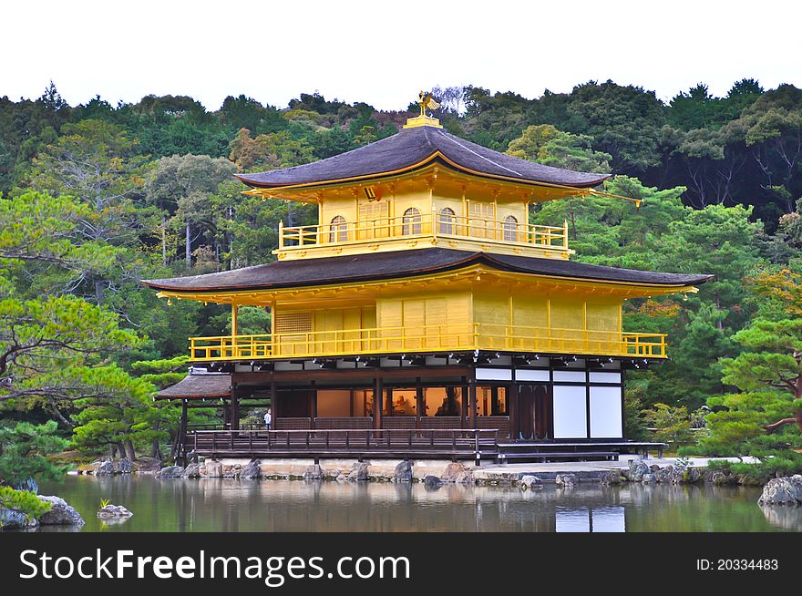 Golden Temple in the lake at Kyoto, Japan