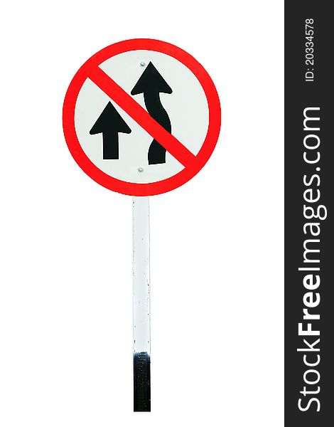 No passing traffic sign isolated