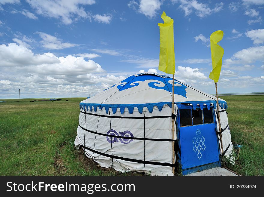 Mongolia package under blue sky and white clouds, beautiful. Mongolia package under blue sky and white clouds, beautiful.