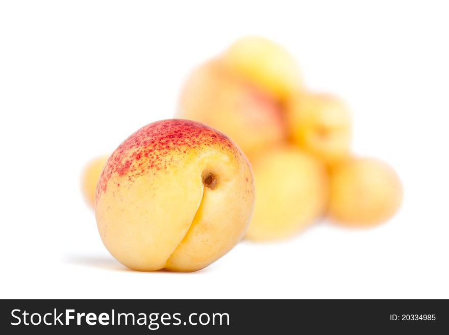 Peaches isolated on a white