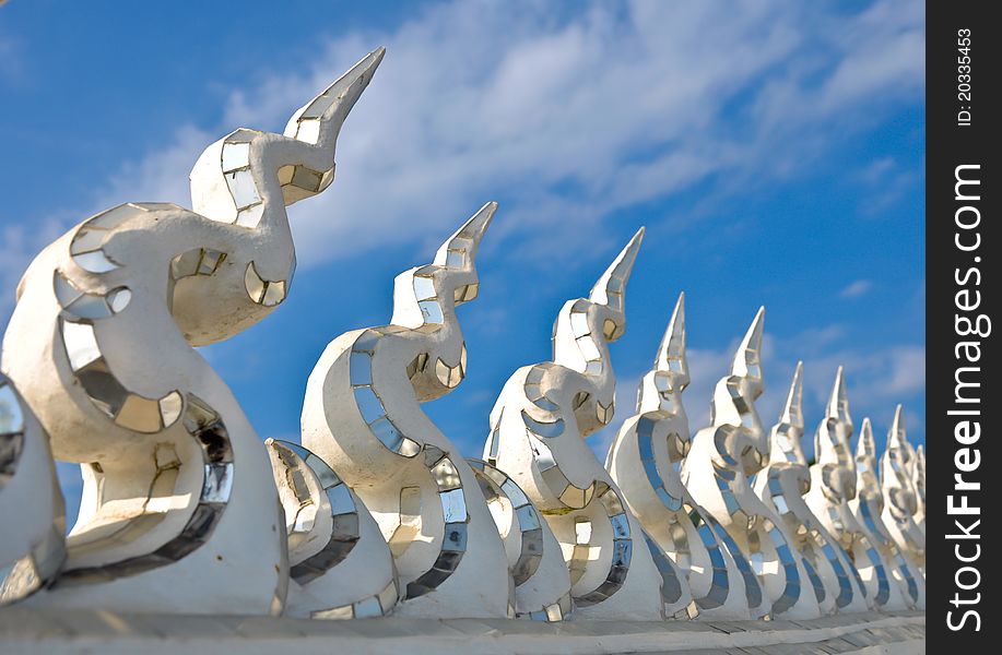 Famous white church in Wat Rong Khun, Chiang Rai province, northern Thailand