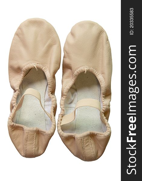 Pair of ballet shoe isolated on white background. Pair of ballet shoe isolated on white background