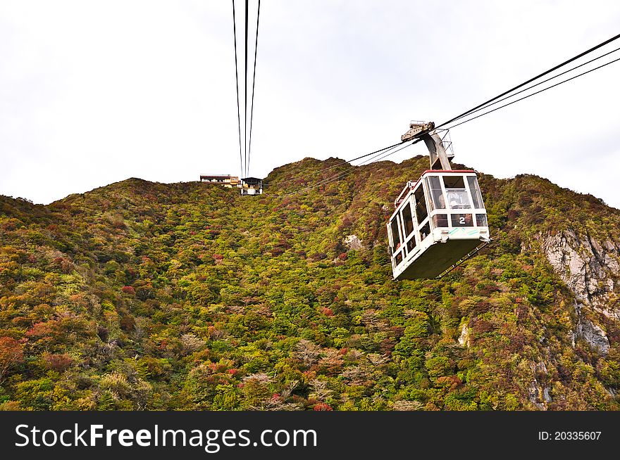 Cable car on the mountain at Obama, Japan