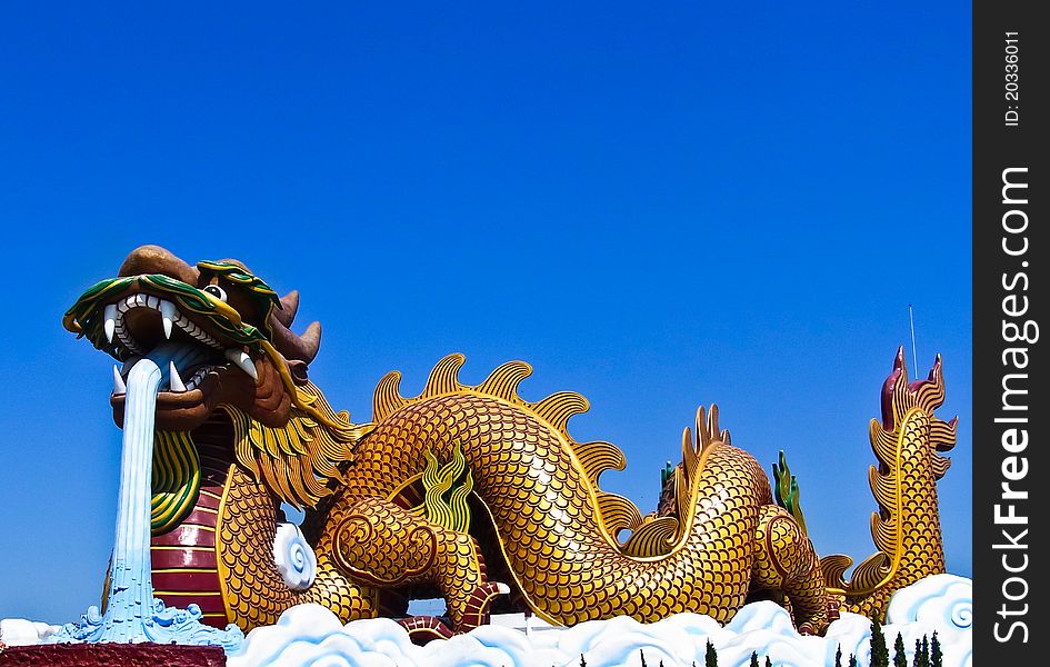 Colorful dargon statue, Supanburi Thailand