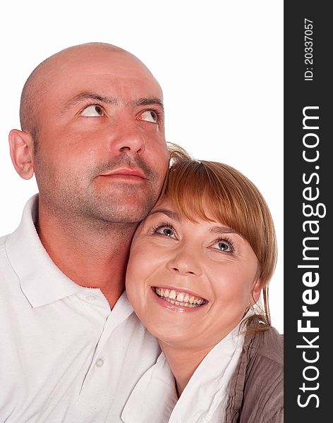 Nice couple posing on a white background. Nice couple posing on a white background