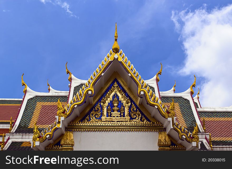 Roof of Wat phra sri mahathat in bangkok, thailand.