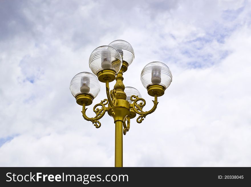 Street lamp at Lumpini park in bangkok, thailand.