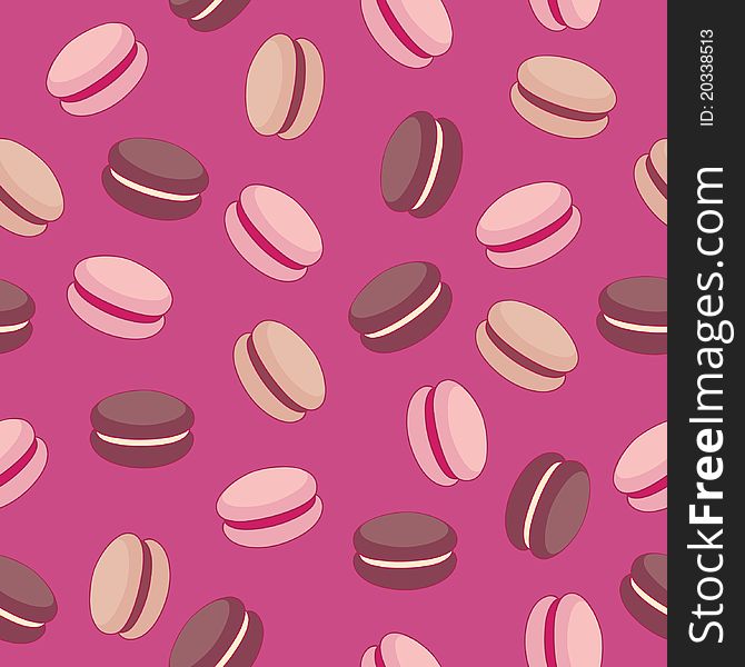 Seamless wallpaper with colorful macaroons