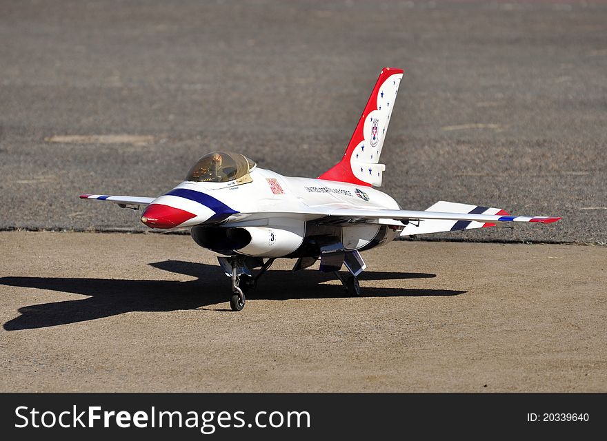 A model aircraft replica of a F16 Jet Aircraft.