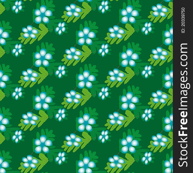 Seamless green background with flowers. Seamless green background with flowers