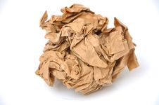 Brown Crumpled Paper Ball Stock Photo Brown Crumpled Paper Ball Stock Photo