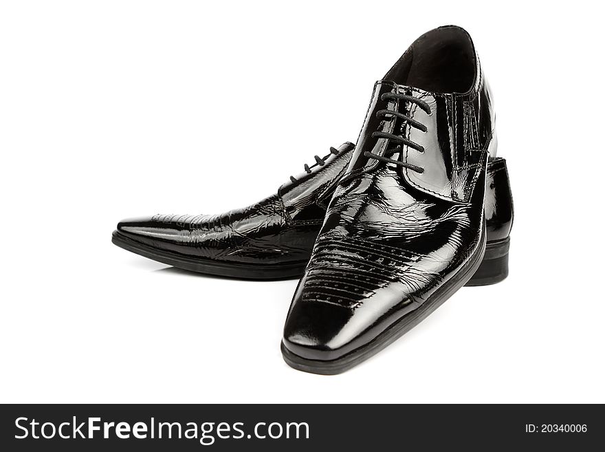 Elegant shiny black dress shoes
