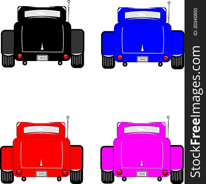 Rear View Of Hot Rods