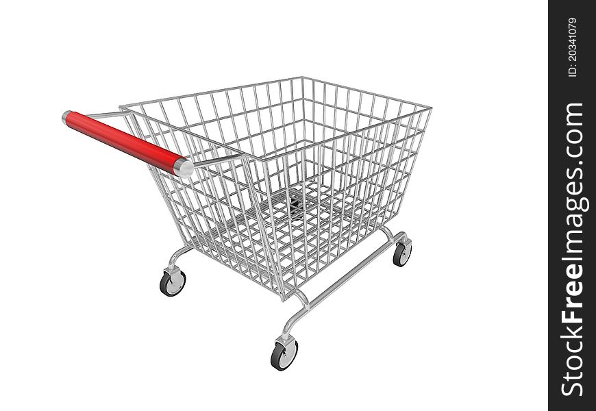 Shopping carts on a white background