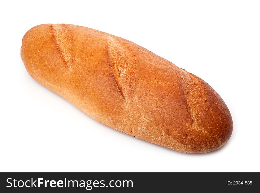 Fresh bread on a white background