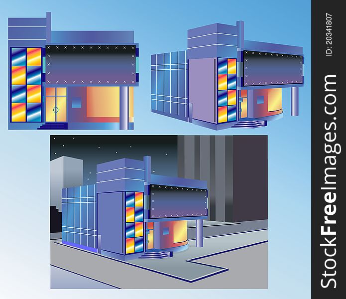 Two-storeyed bar (house) in two kinds with a binding to district. Two-storeyed bar (house) in two kinds with a binding to district