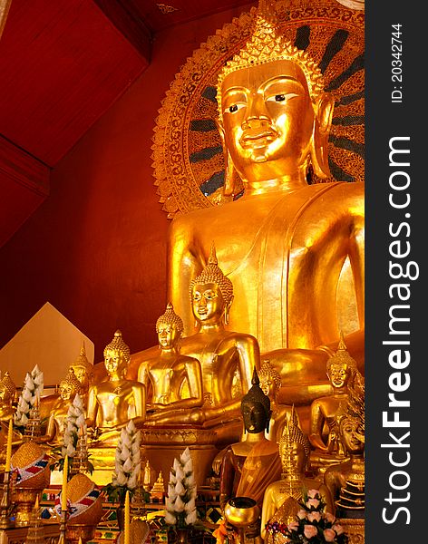 Buddha image in a temple in Chiang Mai, Thailand