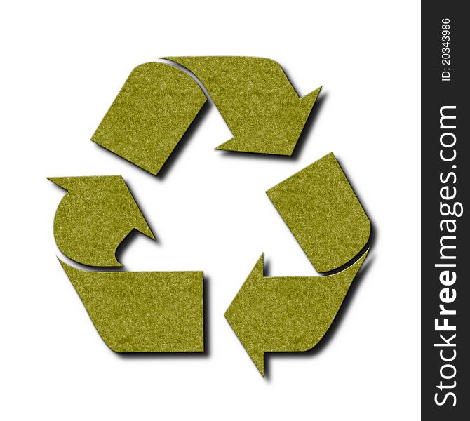 Green felt recycle symbol