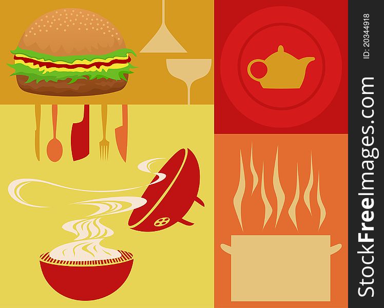 Collection on a meal theme. A illustration. Collection on a meal theme. A illustration