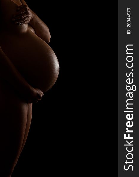 Nude Pregnant Woman Belly