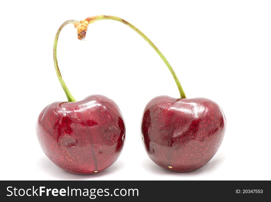 Two berries on white background