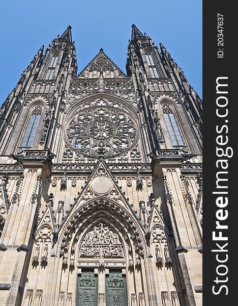 Saint Vitus Cathedral facade within the Castle of Prague