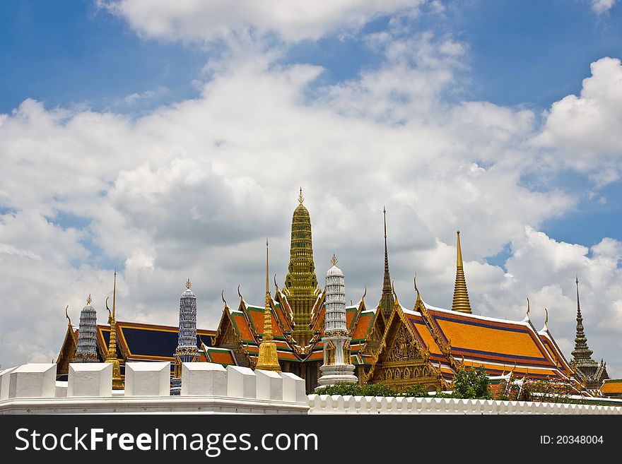 Top part of grand palace at Bangkok Thailand
