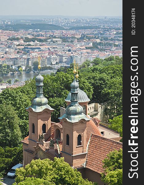 Saint Lawrence at Prague as seen from Petrin lookout Tower