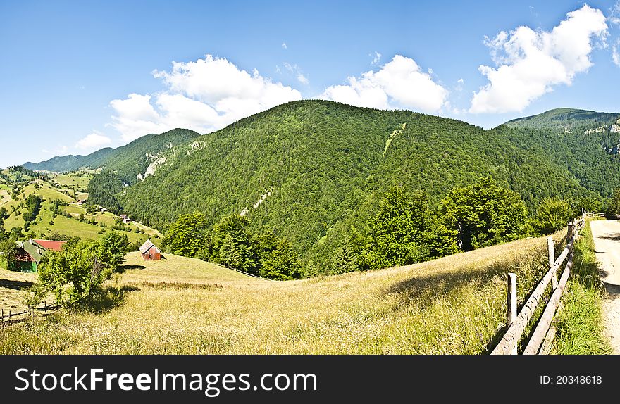 Panorama background in Carpathians.