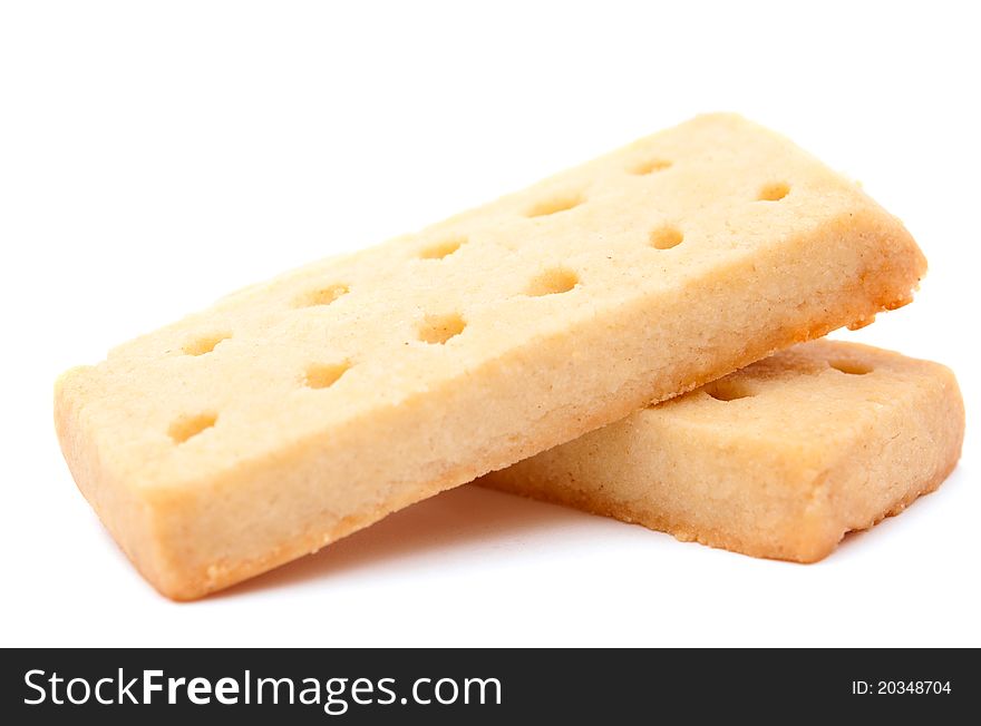 Biscuits on a white background