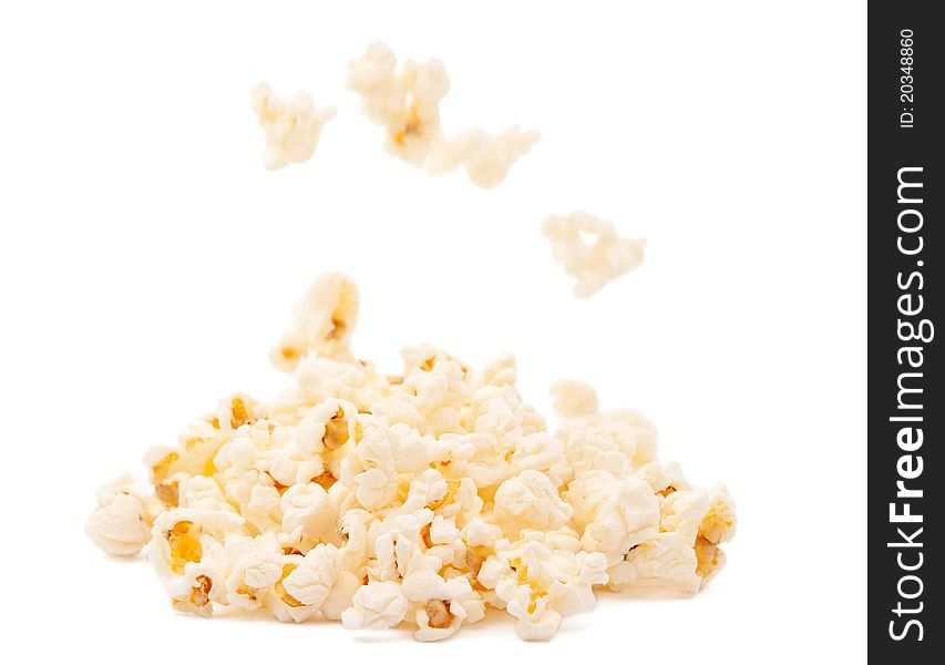 Popcorn on a white background